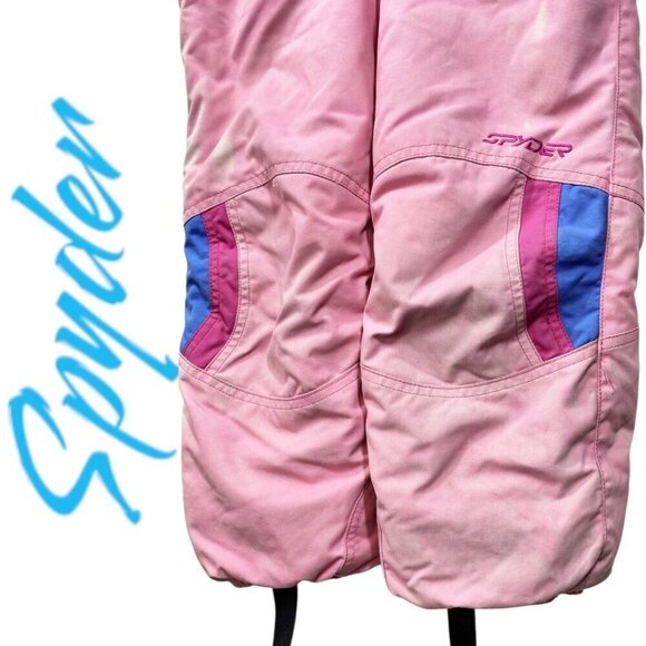 SPYDER Vintage Girl's Pink Retro Tie Dye Ski Snow Jumpsuit Stowed Hood, Size 5 - Picture 7 of 15
